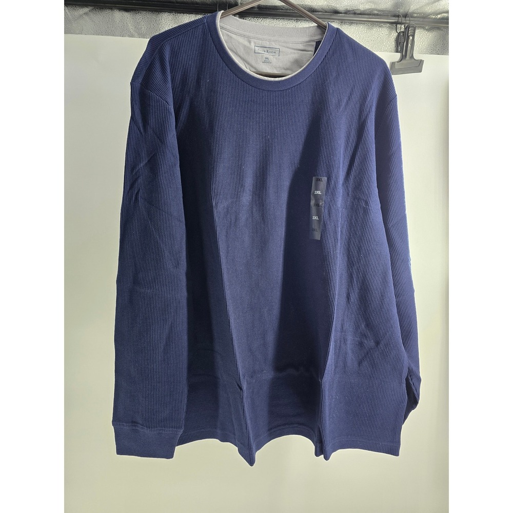 Club Room Mens Navy Blue Waffle Knit Thermal Long Sleeve Shirt‎ 3XL 100099689MN